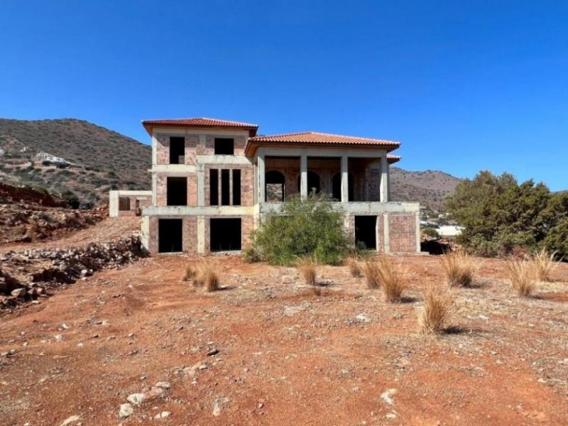 Schisma Eloundas Kreta, Elounda: Rohbau - Luxusvilla mit atemberaubender Aussicht zu verkaufen Haus kaufen